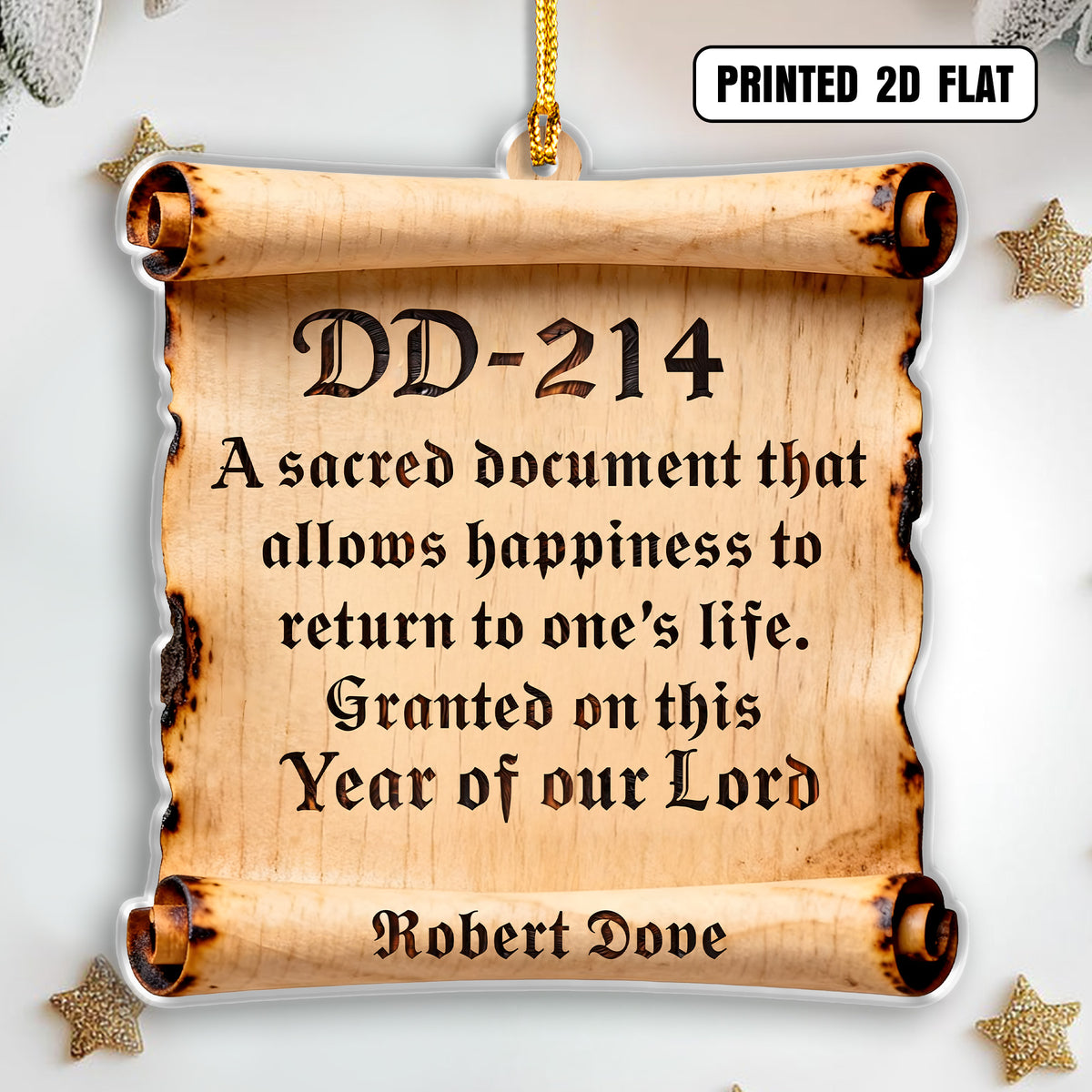 Veteran Life DD-214 Personalized Acrylic Ornament