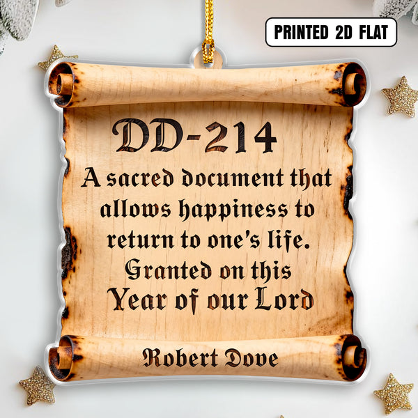 Veteran Life DD-214 Personalized Acrylic Ornament