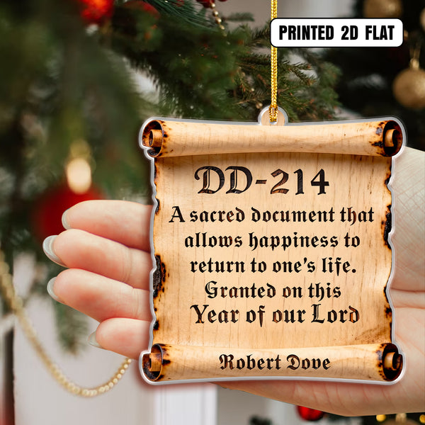 Veteran Life DD-214 Personalized Acrylic Ornament
