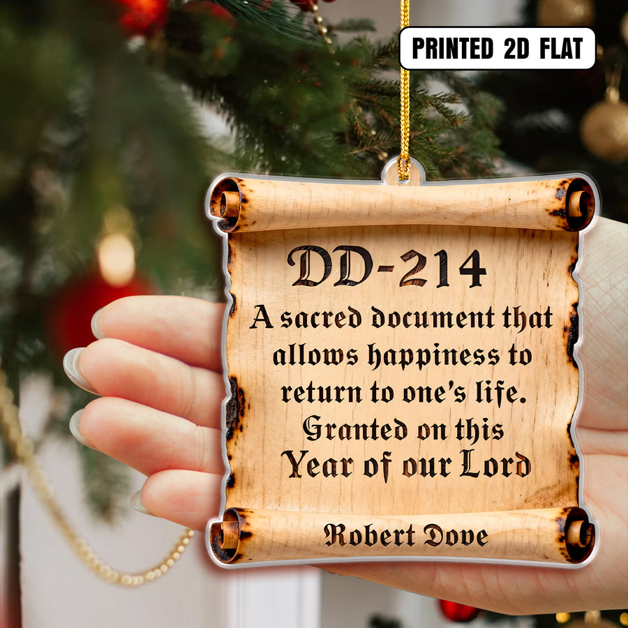 Veteran Life DD-214 Personalized Acrylic Ornament