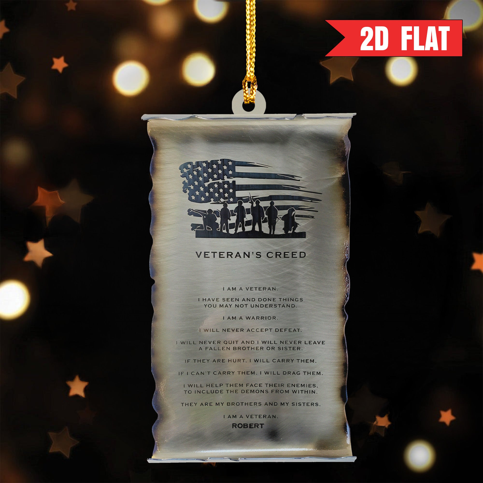 Veteran Pride Personalized Acrylic Ornament