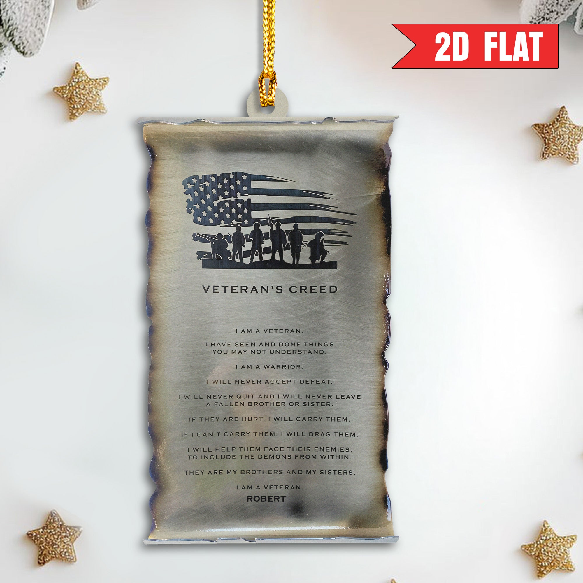 Veteran Pride Personalized Acrylic Ornament Secondary image