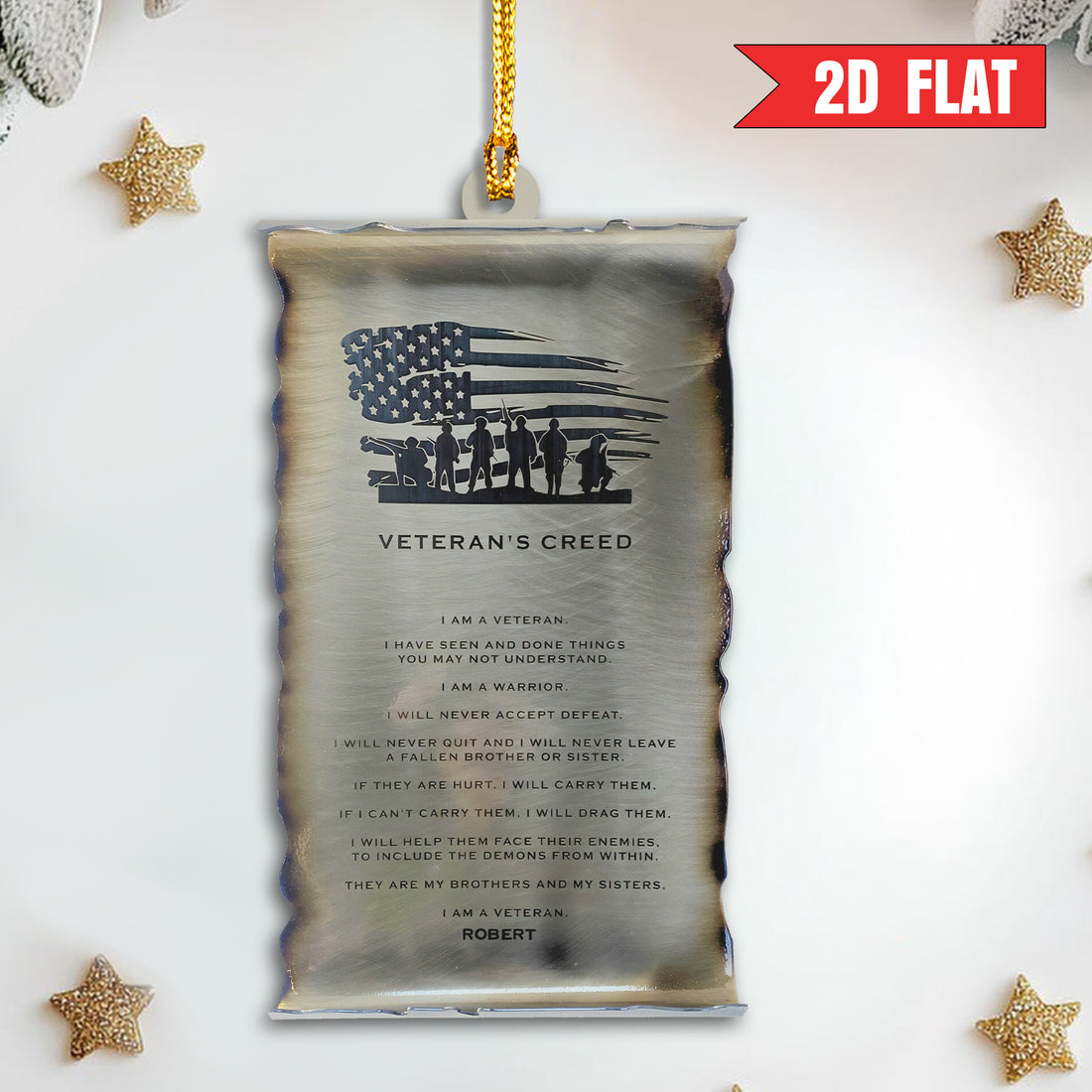 Veteran Pride Personalized Acrylic Ornament