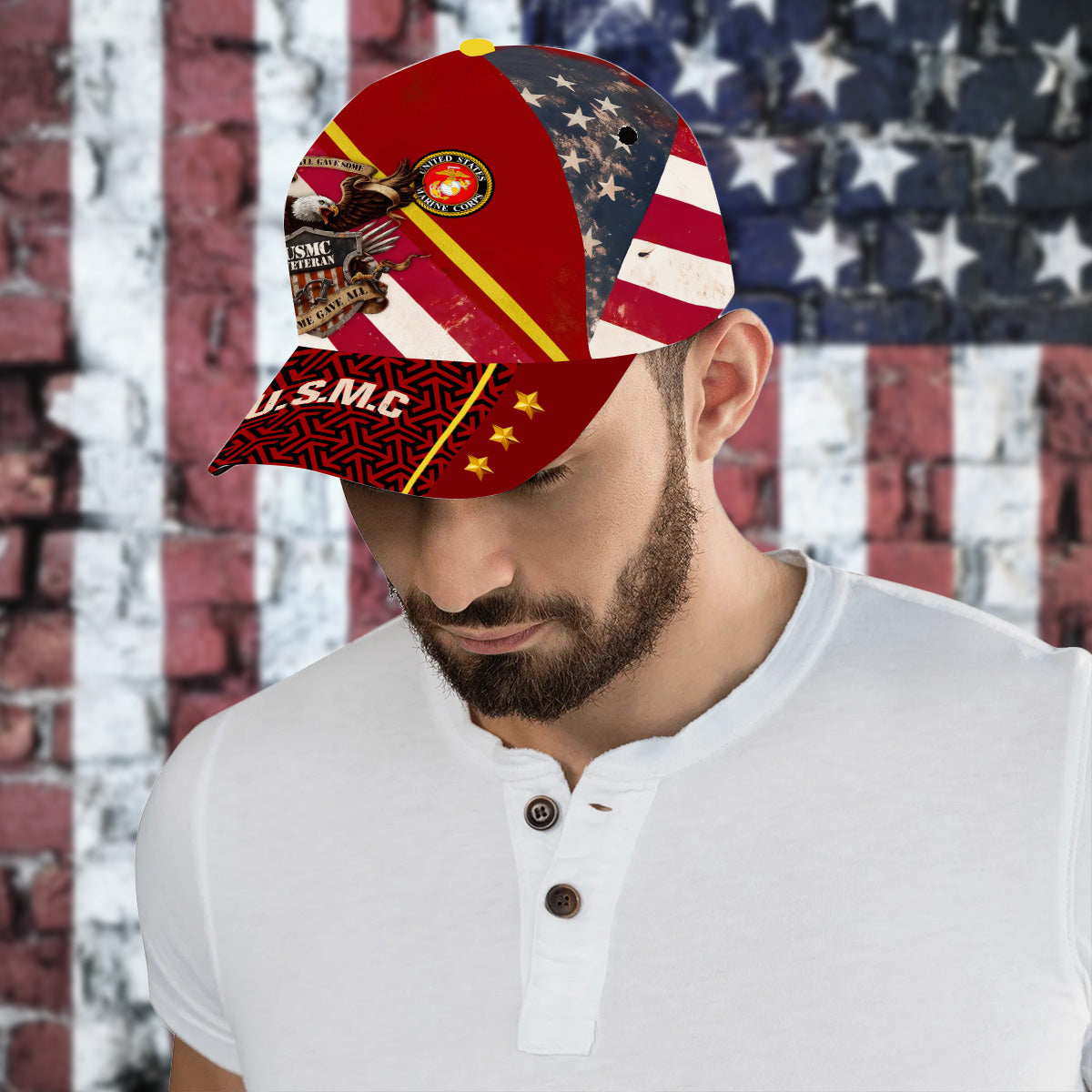 USMC Veteran Pride All-over Print Baseball Cap