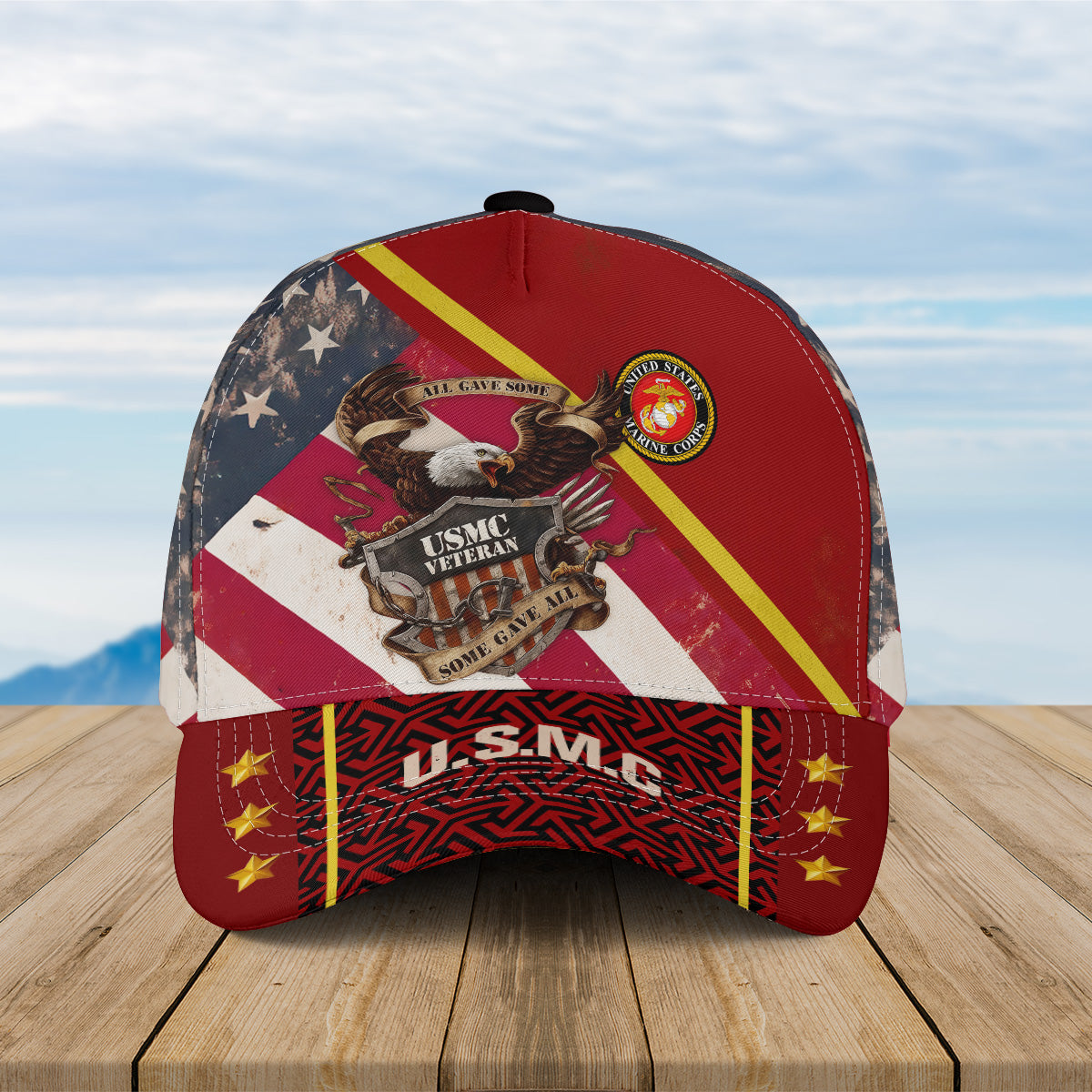 USMC Veteran Pride All-over Print Baseball Cap