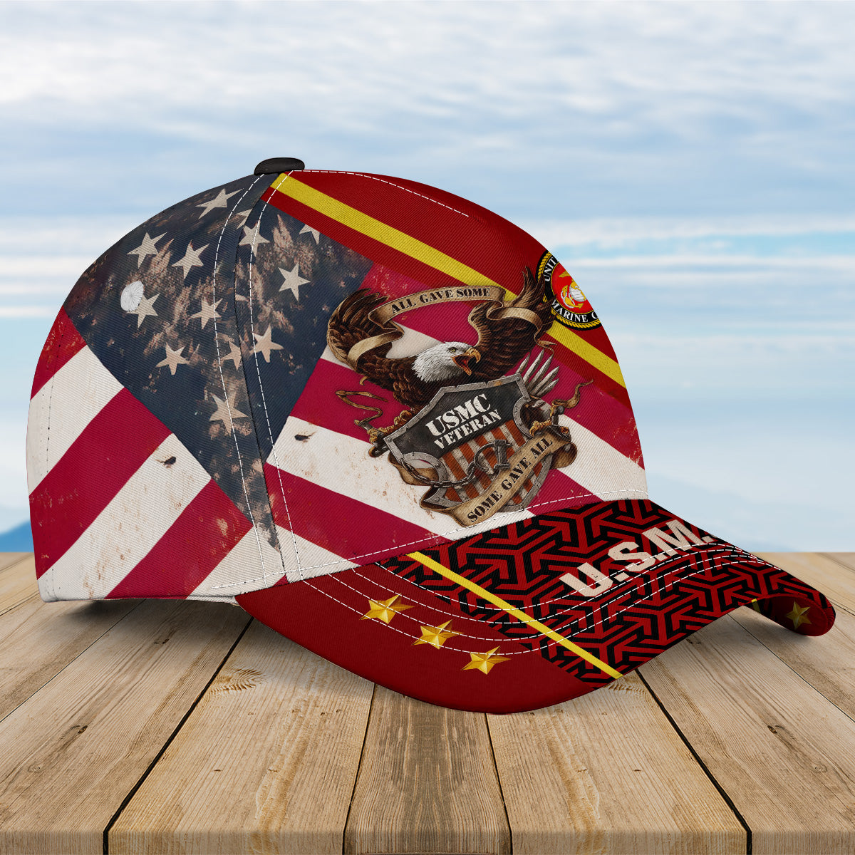 USMC Veteran Pride All-over Print Baseball Cap