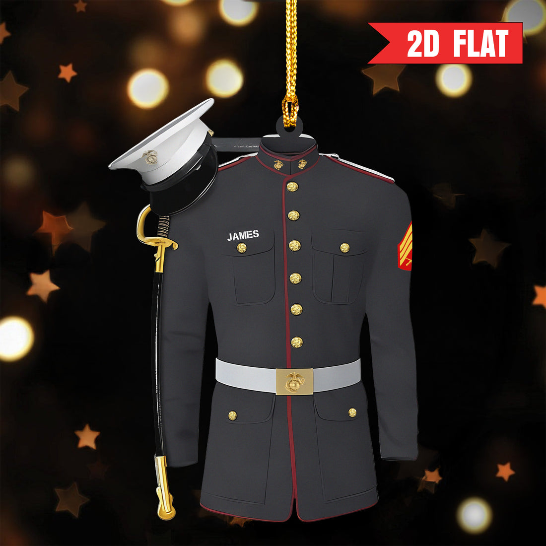 USMC Proud Veteran Personalized Acrylic Ornament