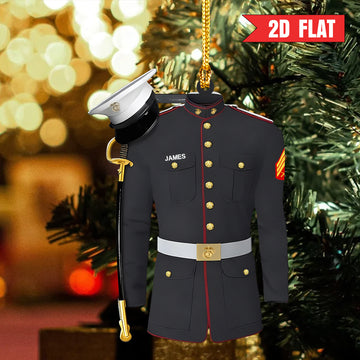 USMC Proud Veteran Personalized Acrylic Ornament