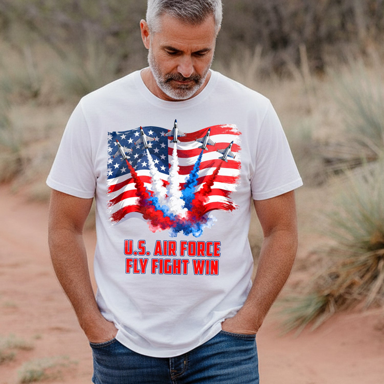 Patriotic Jet Flyover US Air Force Fly T-Shirt