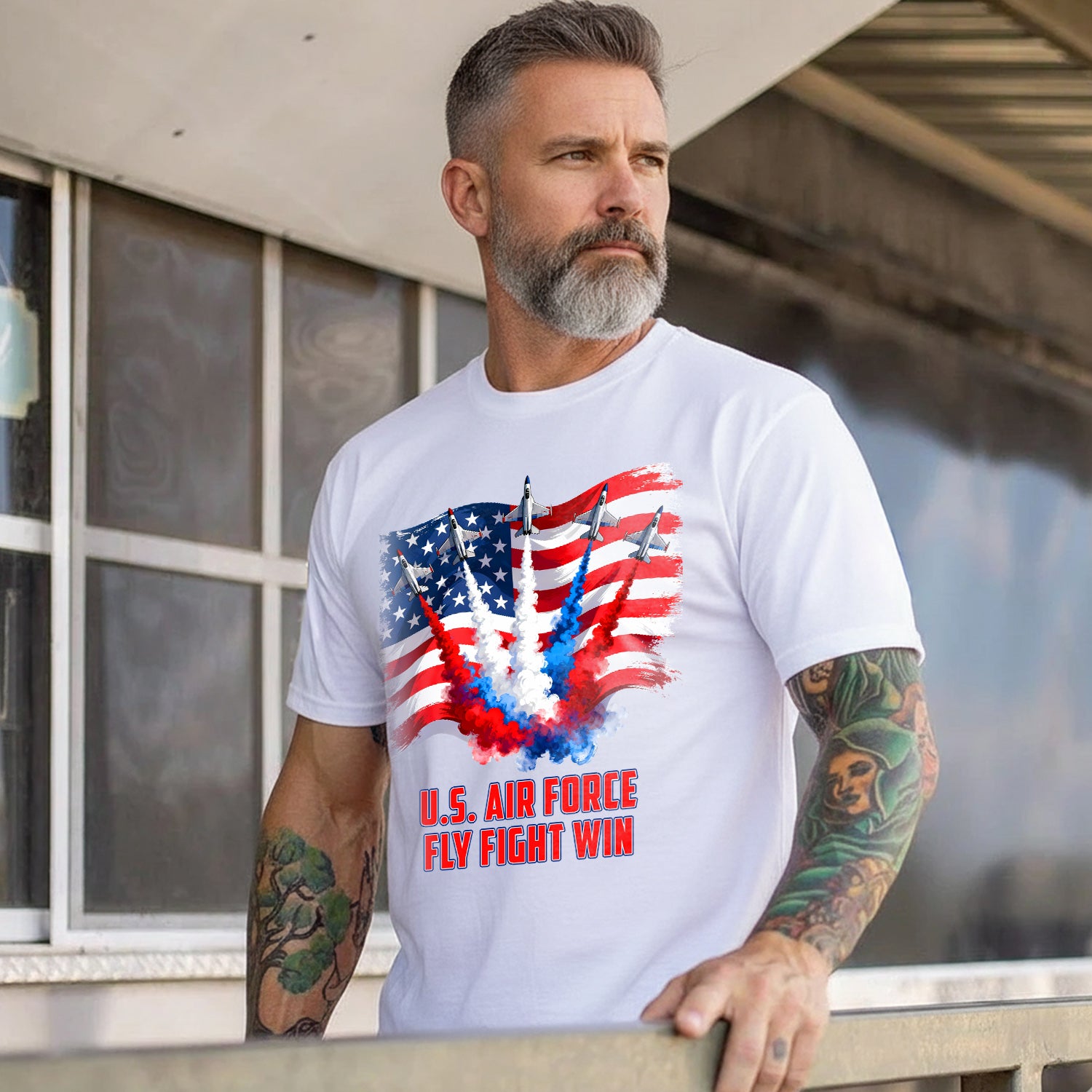 Patriotic Jet Flyover US Air Force Fly T-Shirt