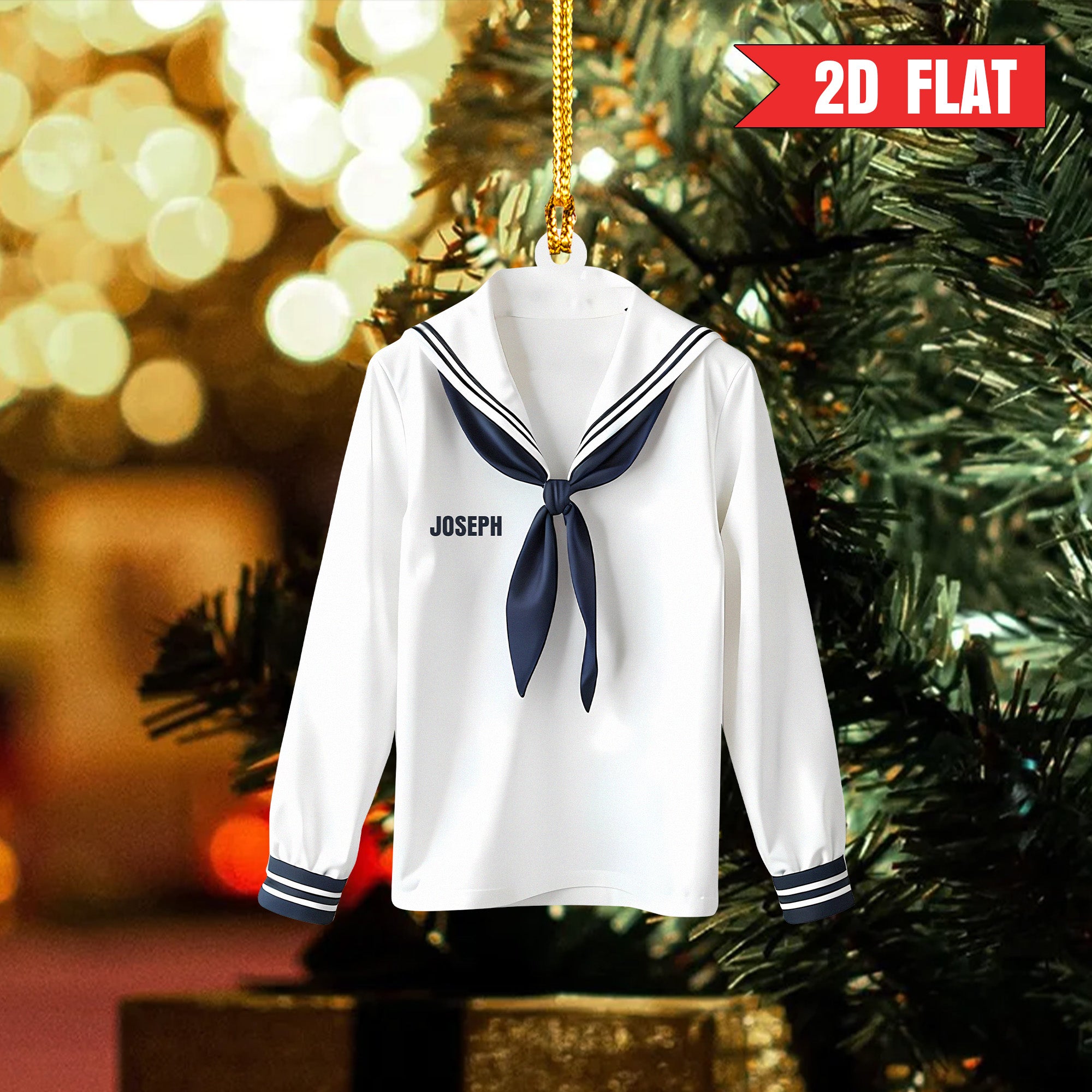 US Navy Sailor Outfit Personalized Acrylic Ornament