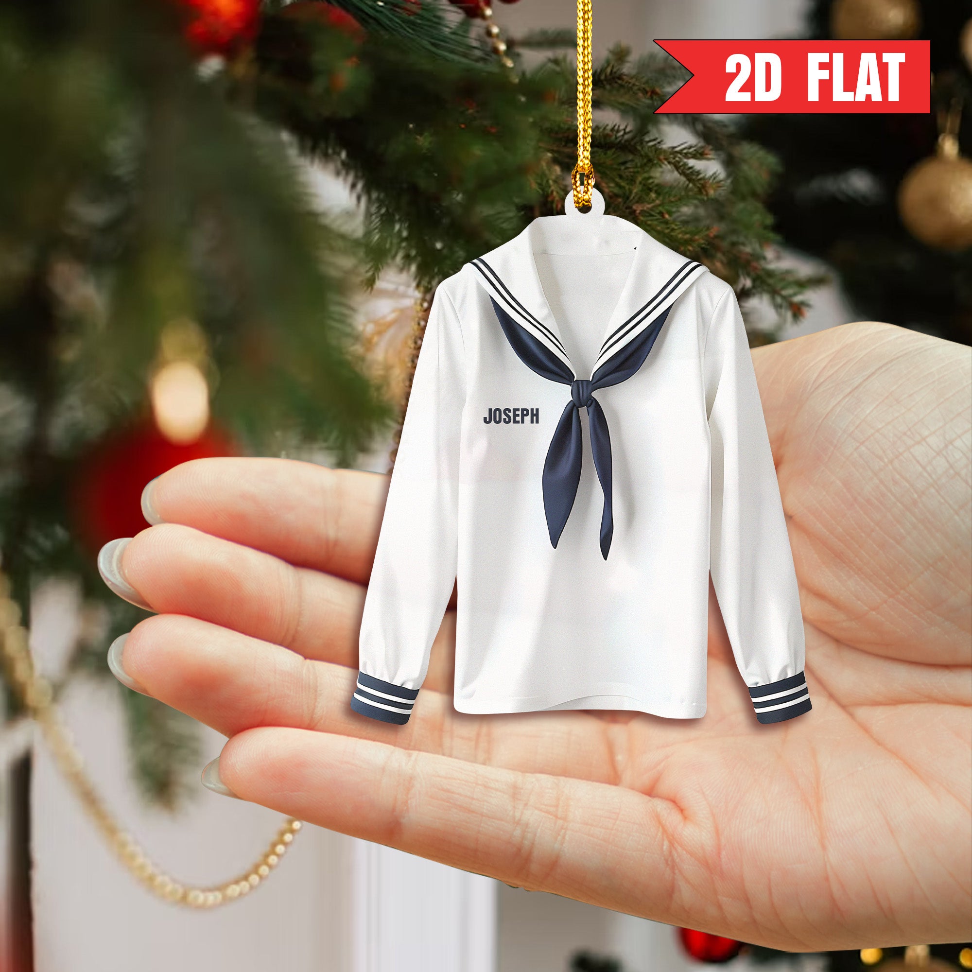 US Navy Sailor Outfit Personalized Acrylic Ornament