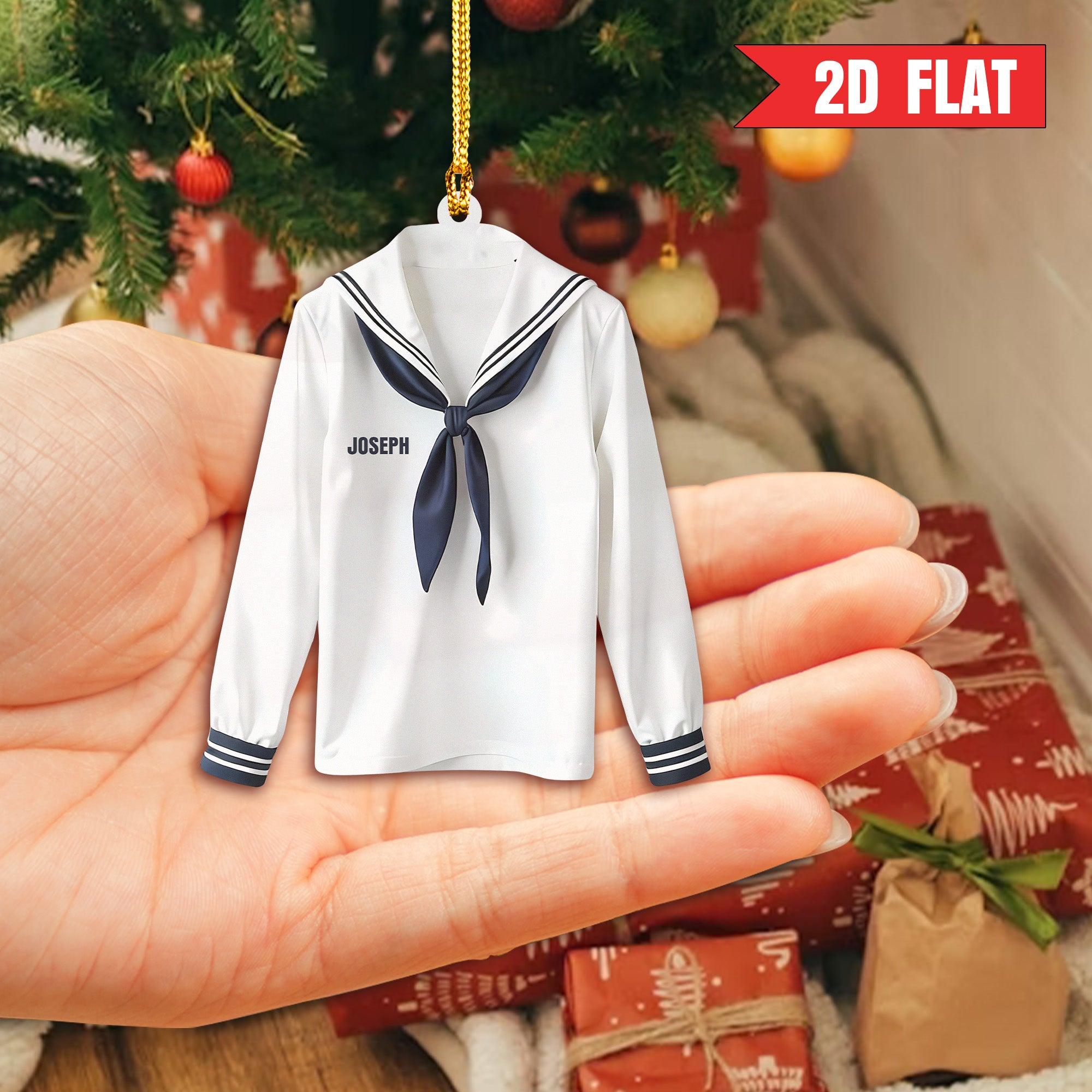 US Navy Sailor Outfit Personalized Acrylic Ornament