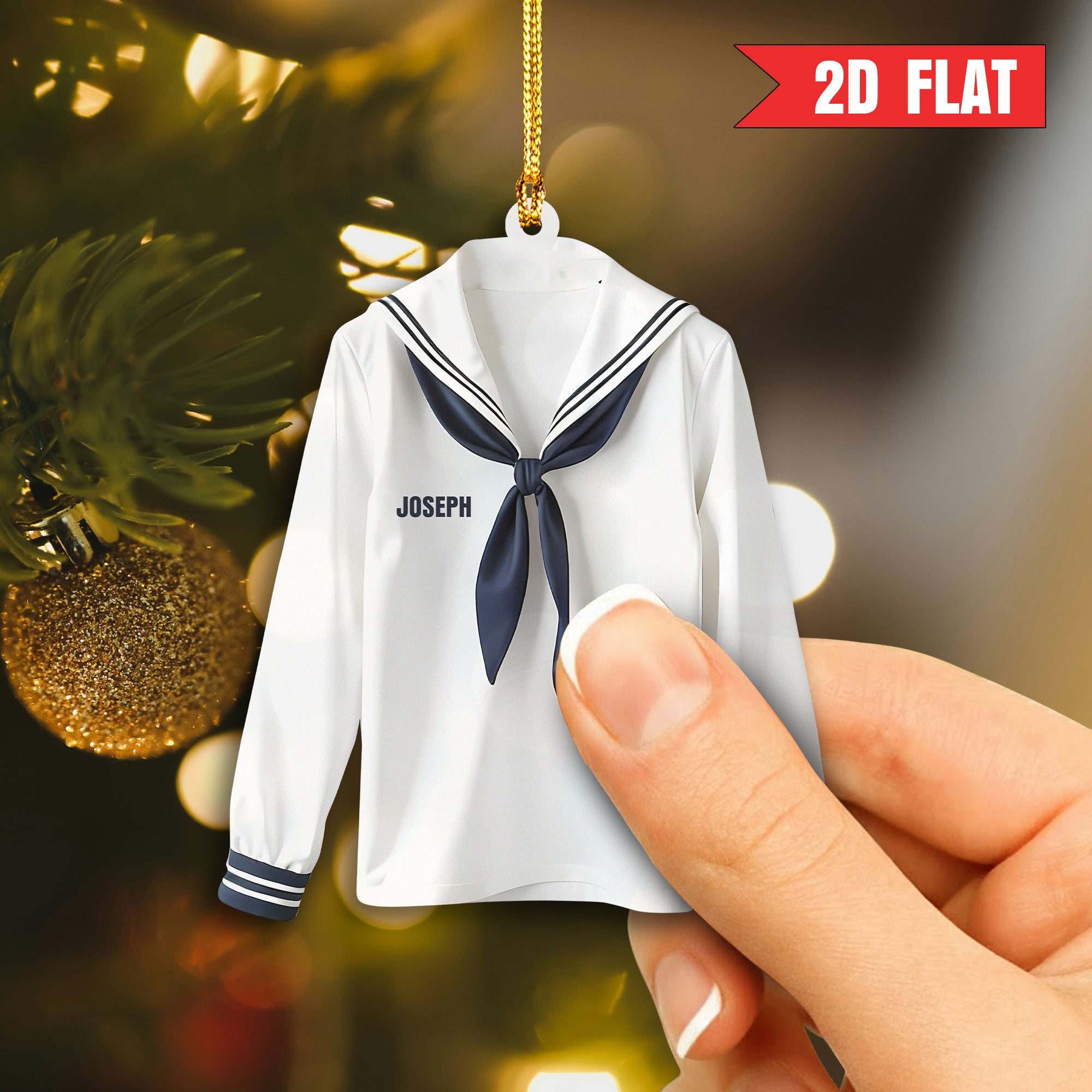 US Navy Sailor Outfit Personalized Acrylic Ornament