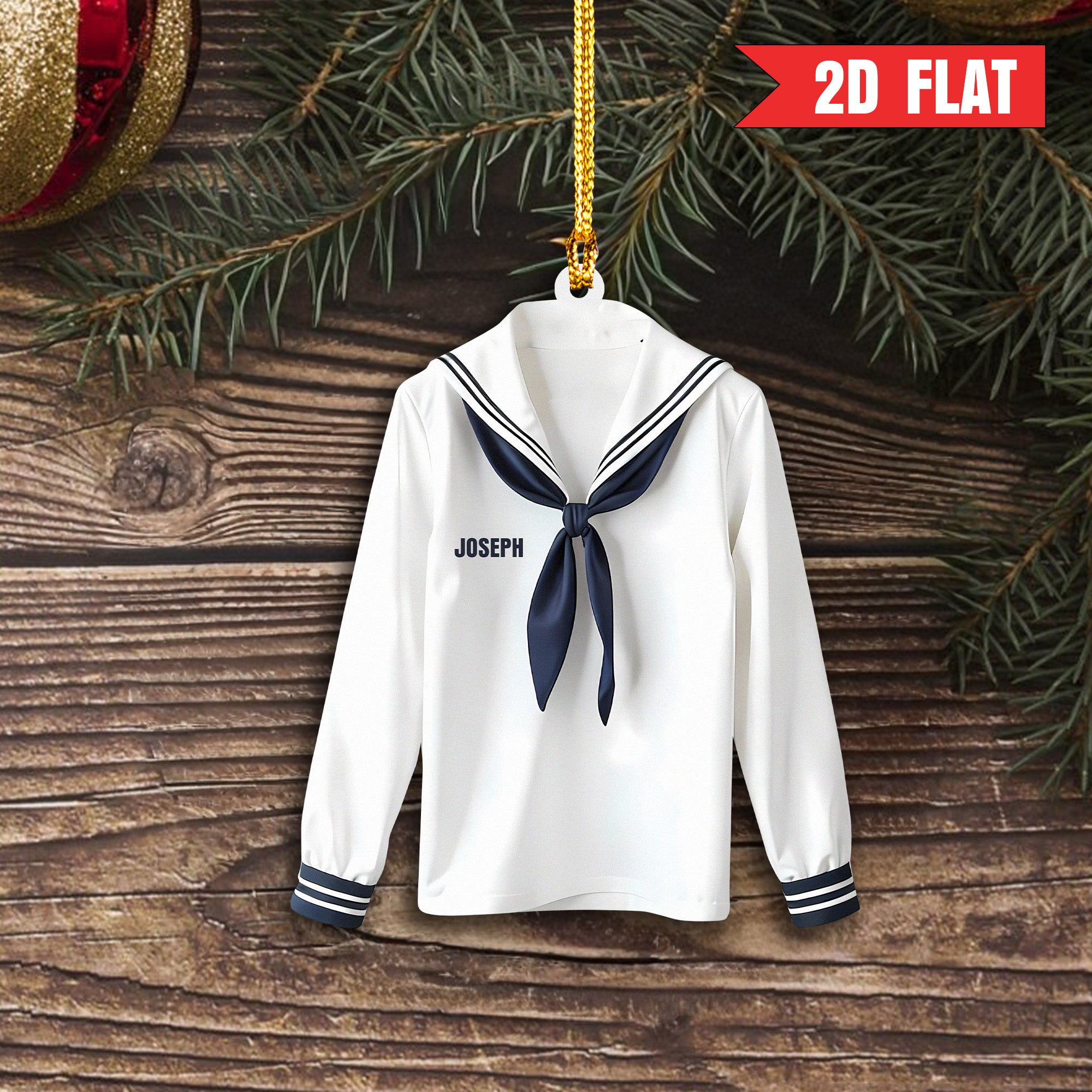 US Navy Sailor Outfit Personalized Acrylic Ornament