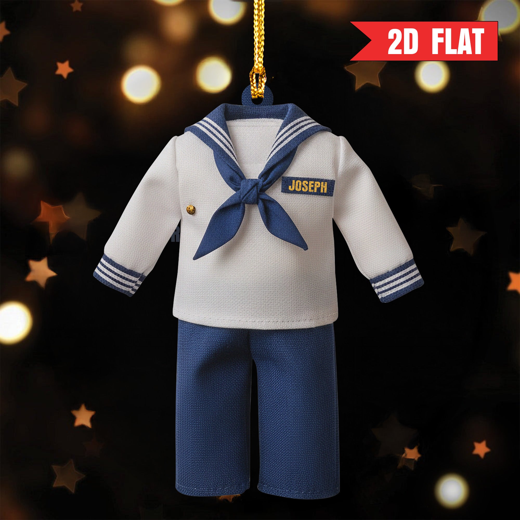 US Navy Sailor Outfit Personalized Acrylic Ornament