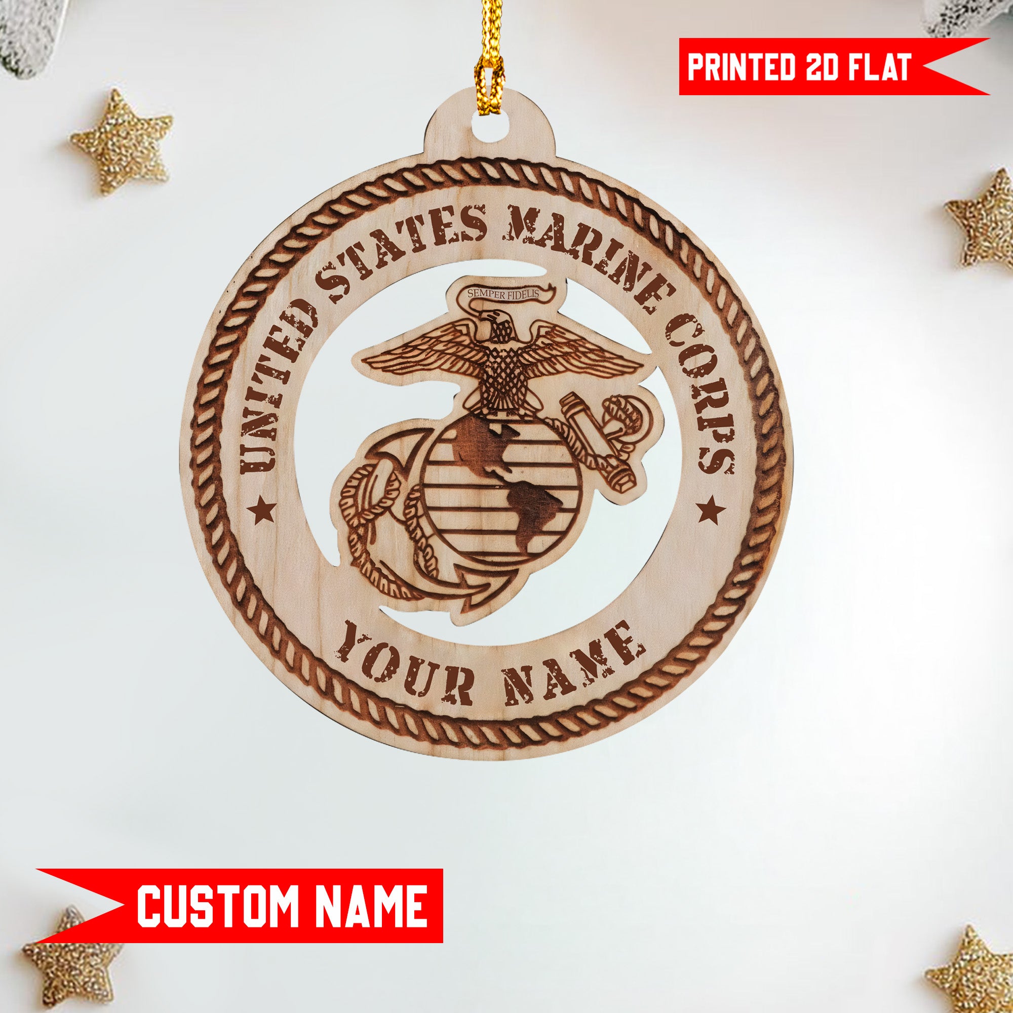 USMC Veteran Pride Personalized Acrylic Ornament