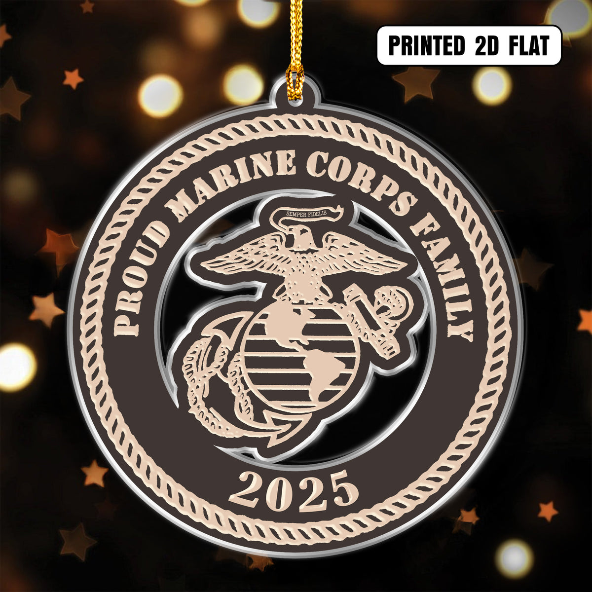 Proud USMC Family Personalized Acrylic Ornament Main image