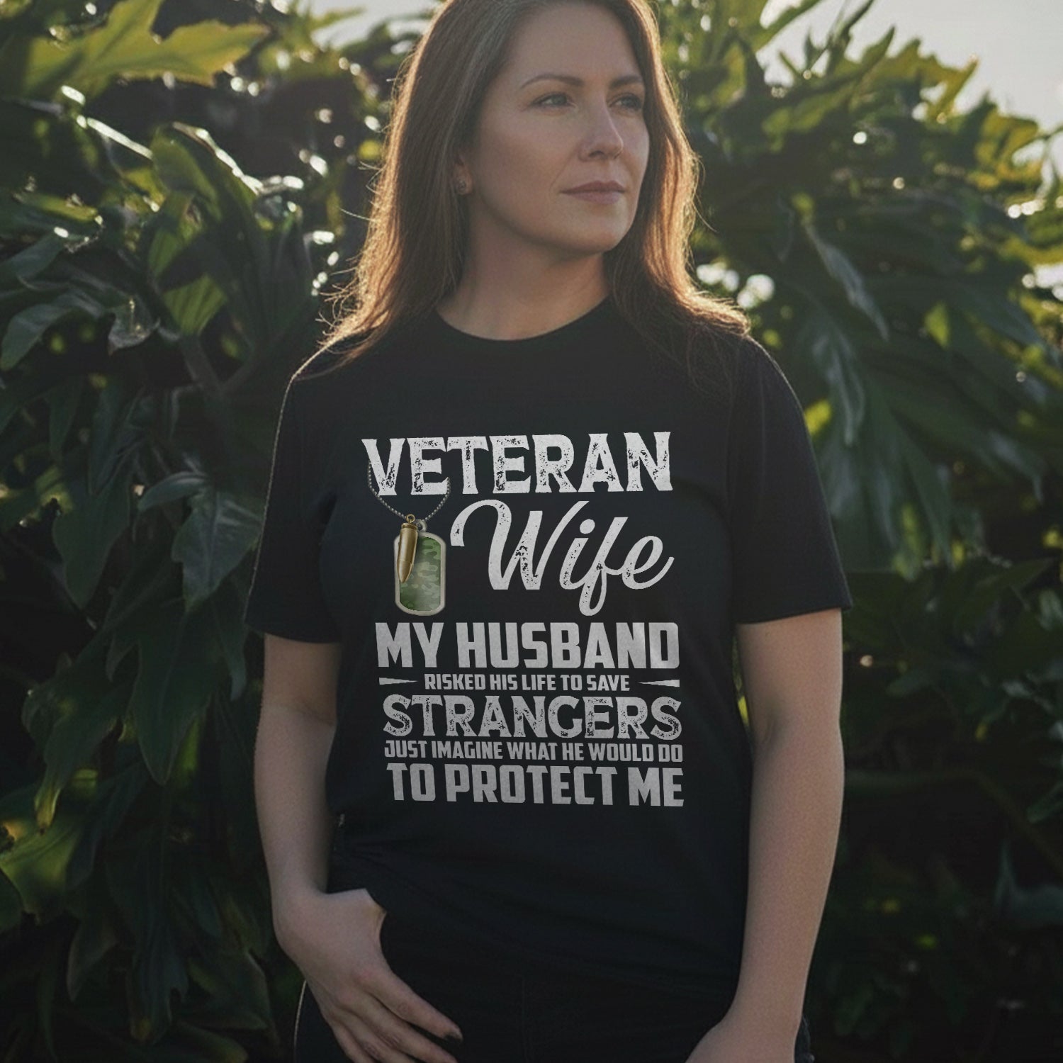 Veteran Wife My Husband Risked His Life to T-Shirt