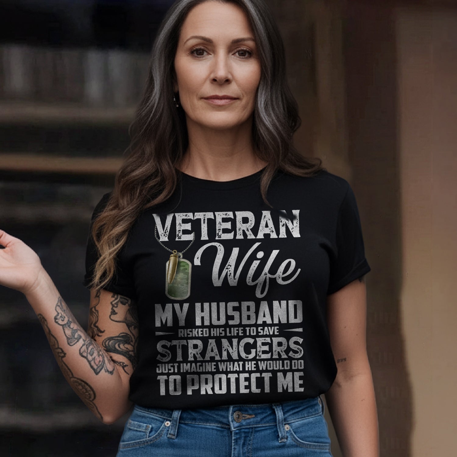 Veteran Wife My Husband Risked His Life to T-Shirt