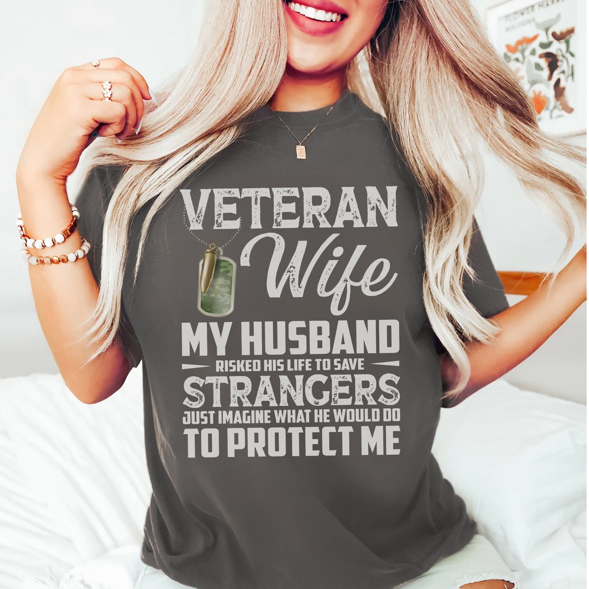 Veteran Wife My Husband Risked His Life to T-Shirt