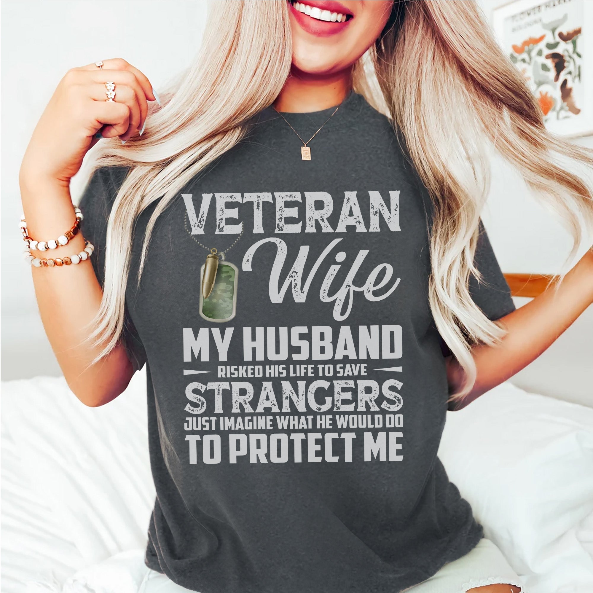 Veteran Wife My Husband Risked His Life to T-Shirt