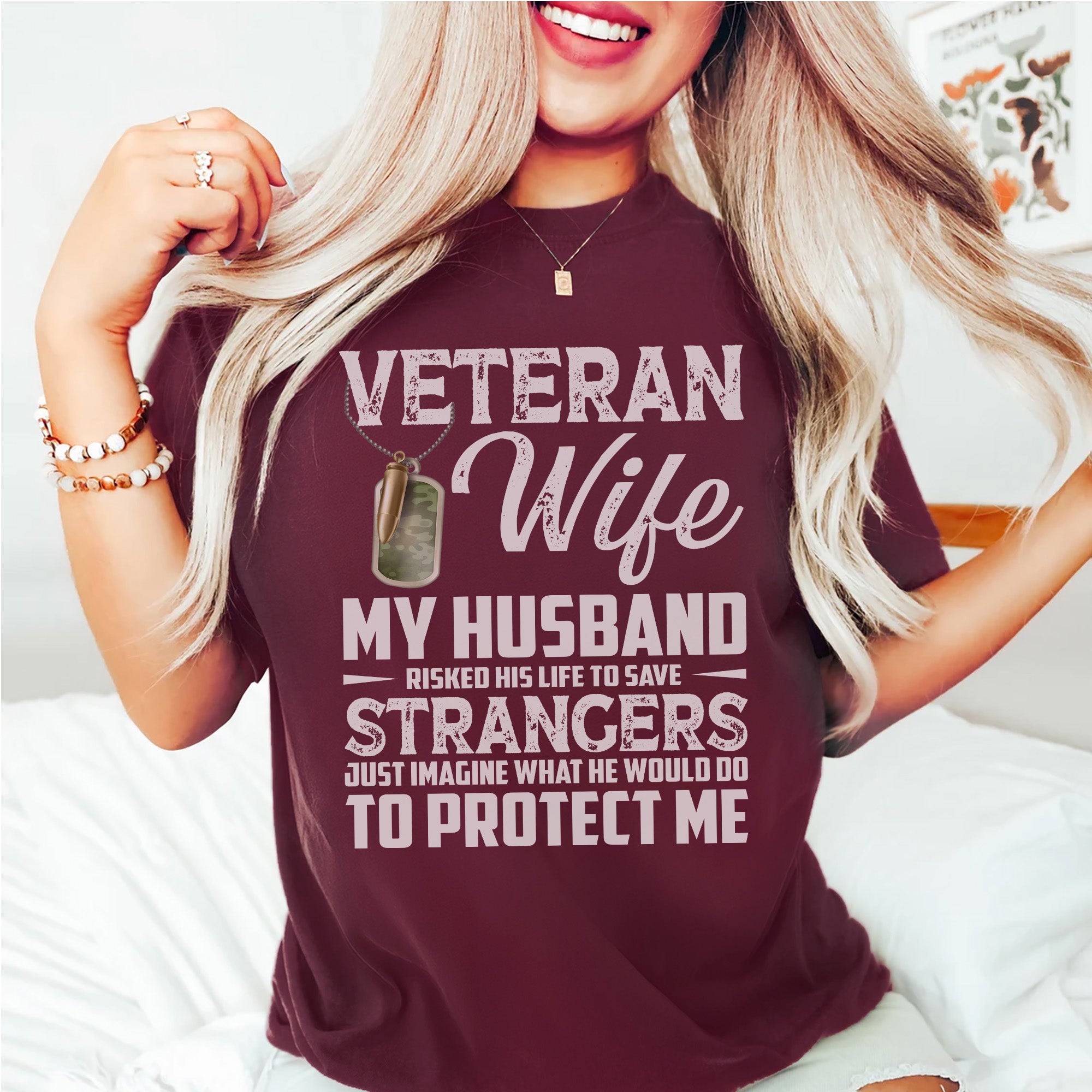 Veteran Wife My Husband Risked His Life to T-Shirt