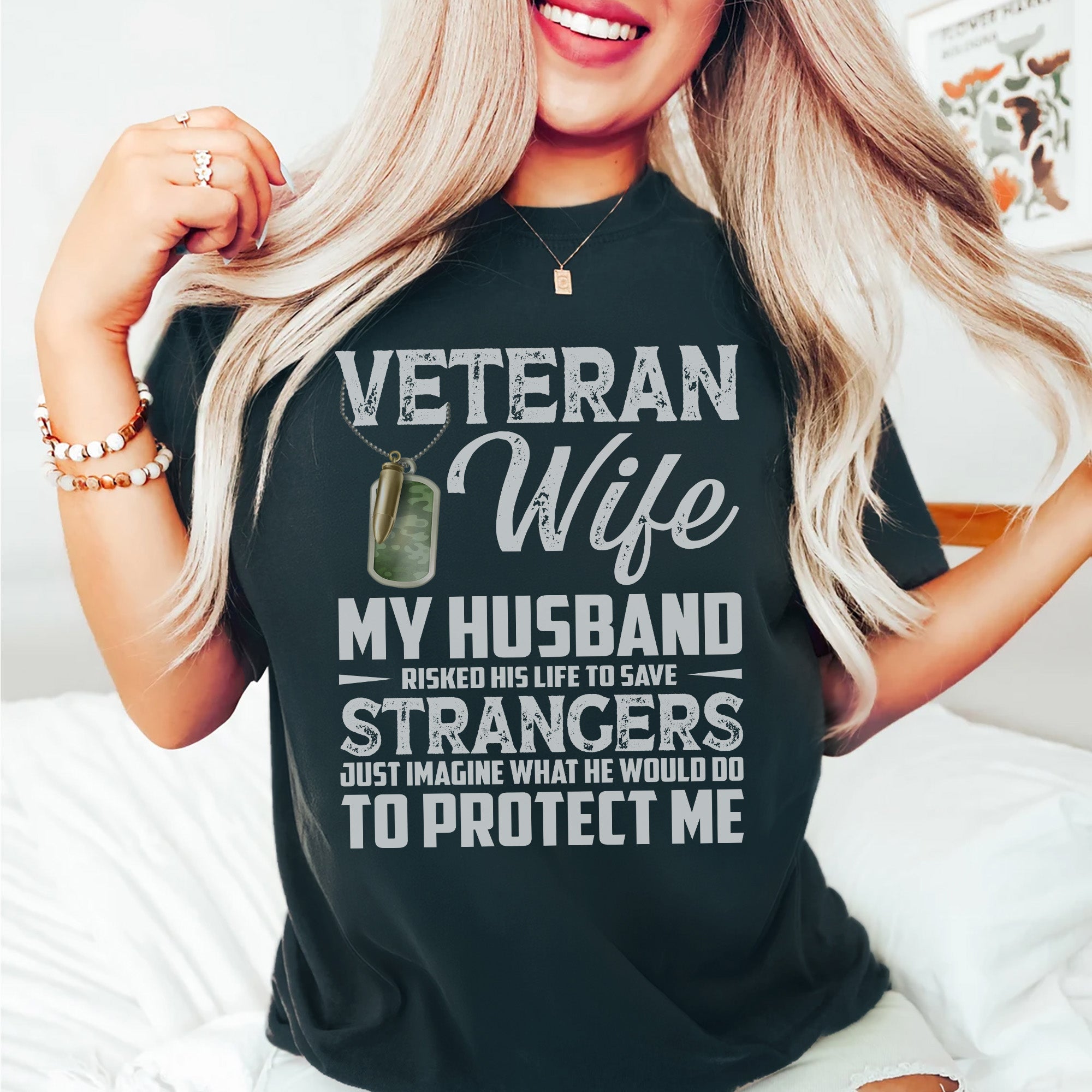 Veteran Wife My Husband Risked His Life to T-Shirt
