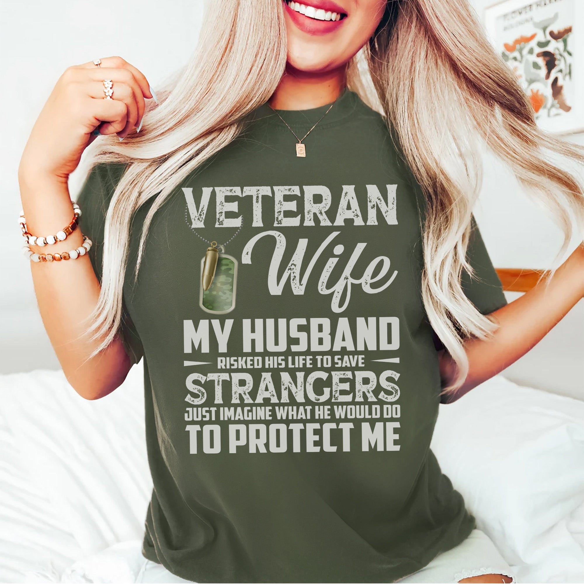 Veteran Wife My Husband Risked His Life to T-Shirt