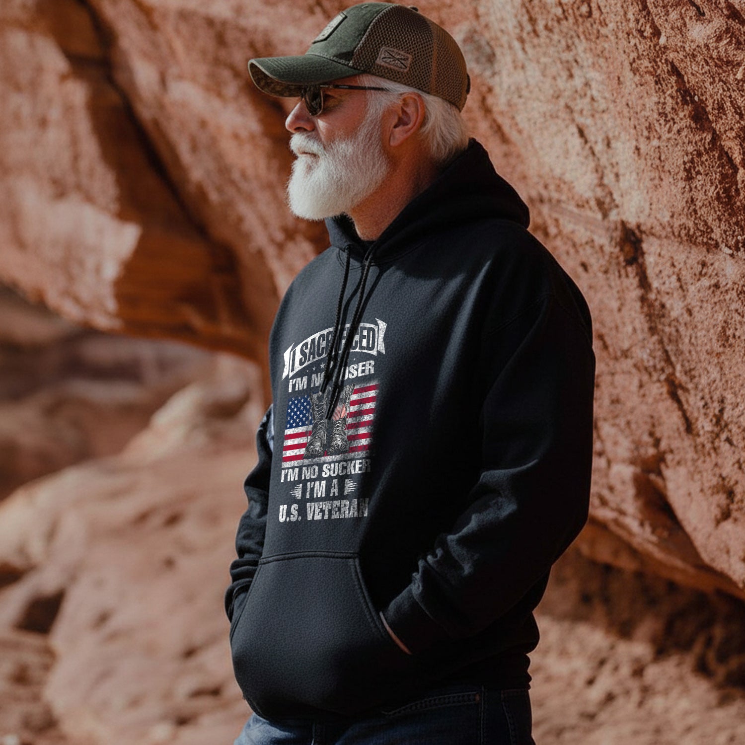 I Sacrificed I'm No Loser I'm a US Veteran Hoodie