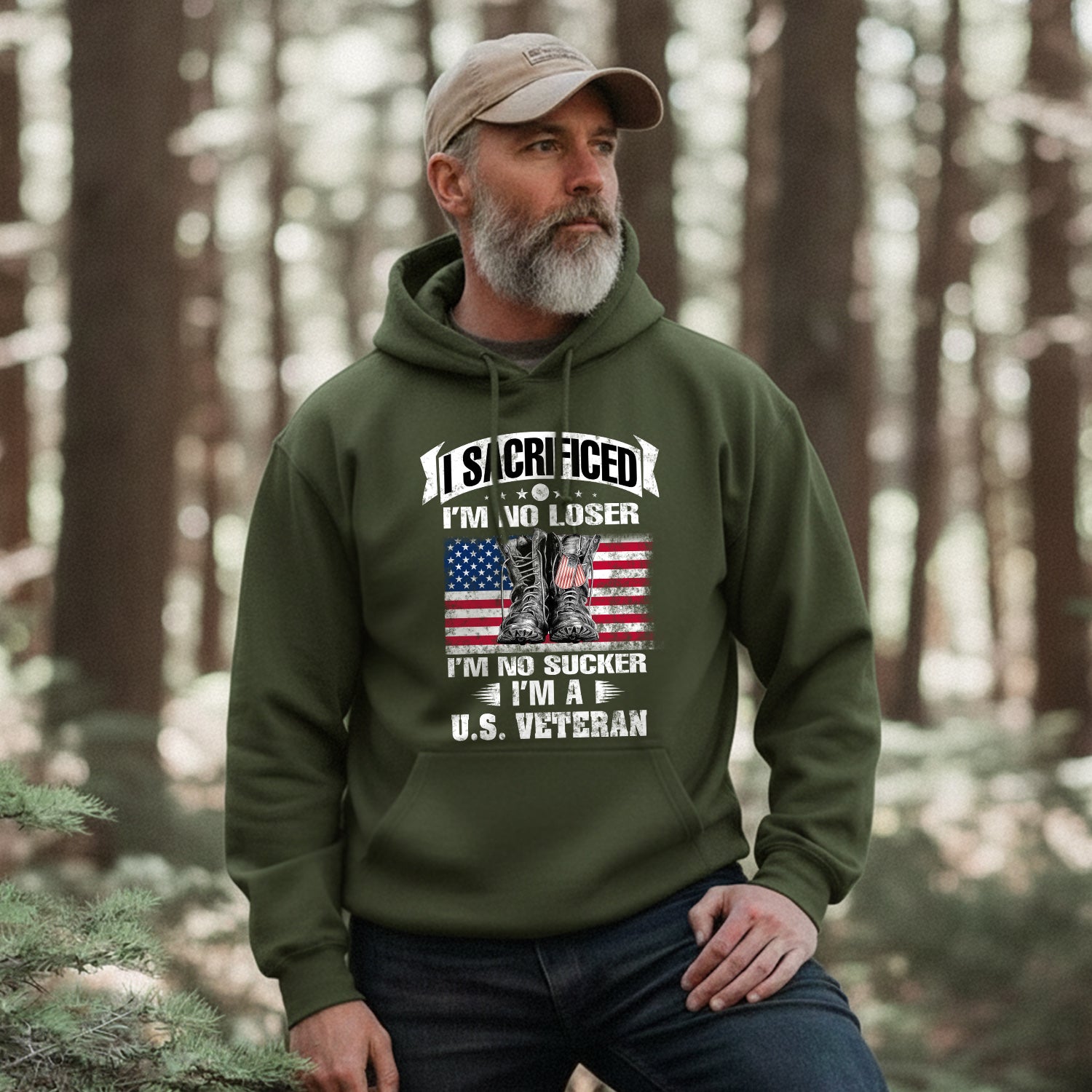 I Sacrificed I'm No Loser I'm a US Veteran Hoodie
