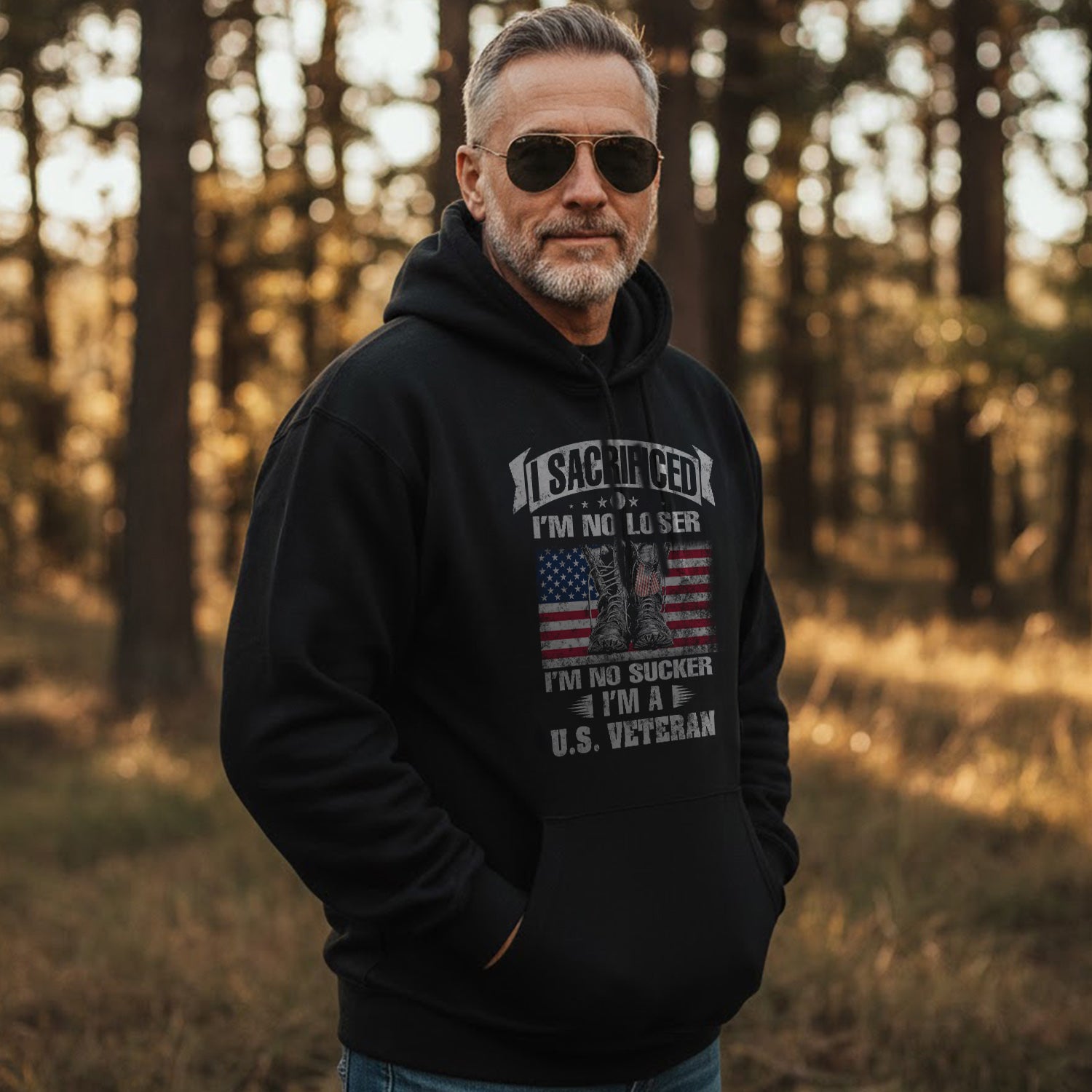 I Sacrificed I'm No Loser I'm a US Veteran Hoodie