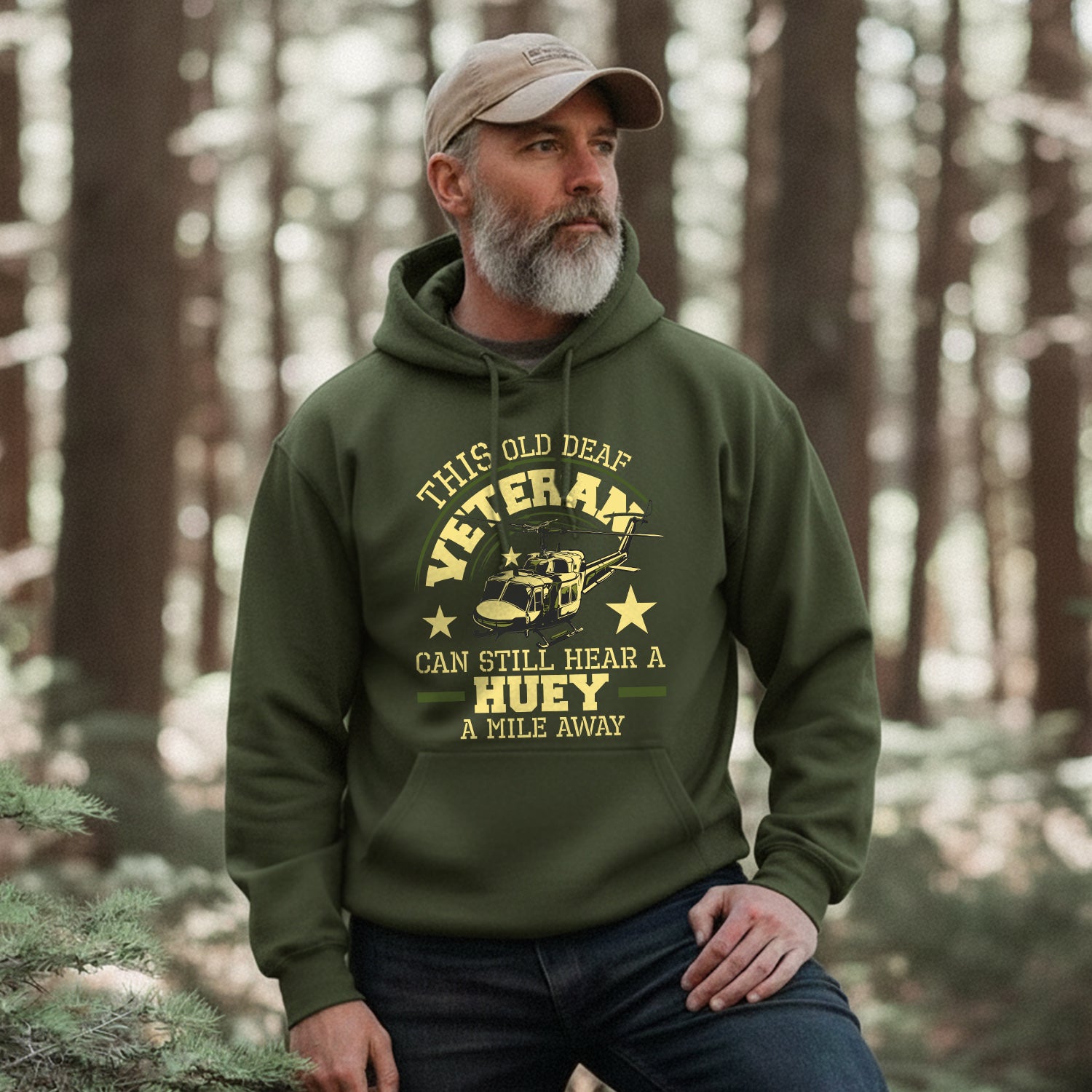 This Old Deaf Veteran Can Still Hear a Huey Hoodie
