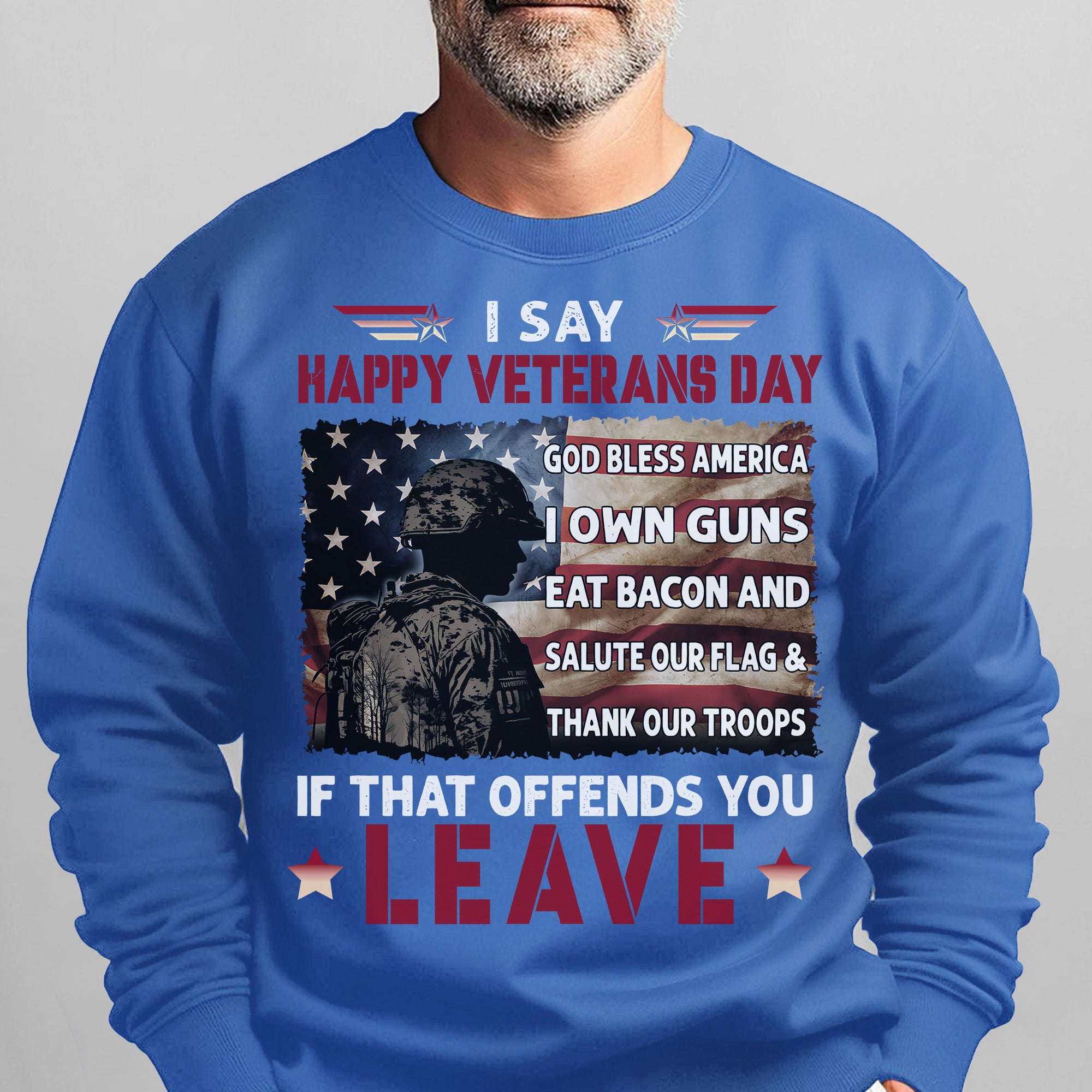 I Say Happy Veterans Day God Bless Sweatshirt
