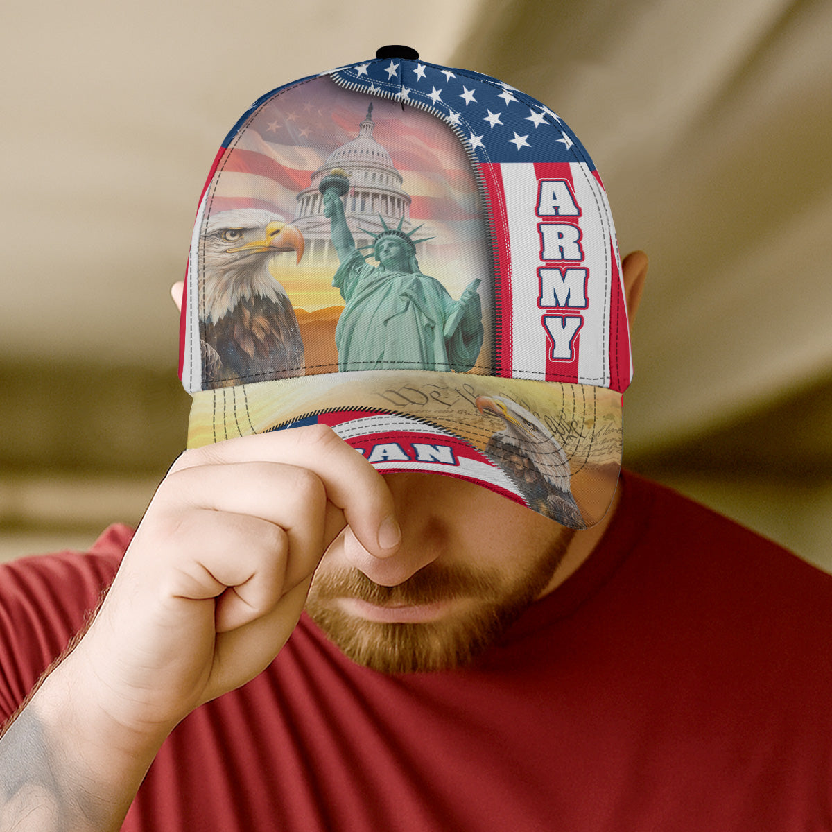 American Eagle Veteran All-over Print Baseball Cap