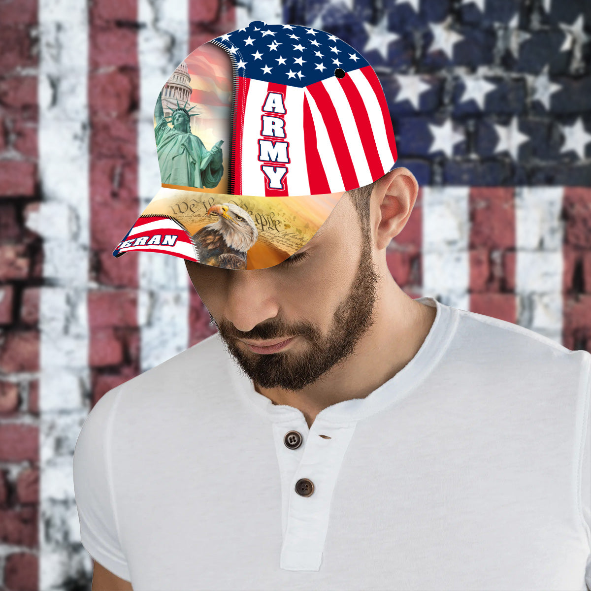 American Eagle Veteran All-over Print Baseball Cap