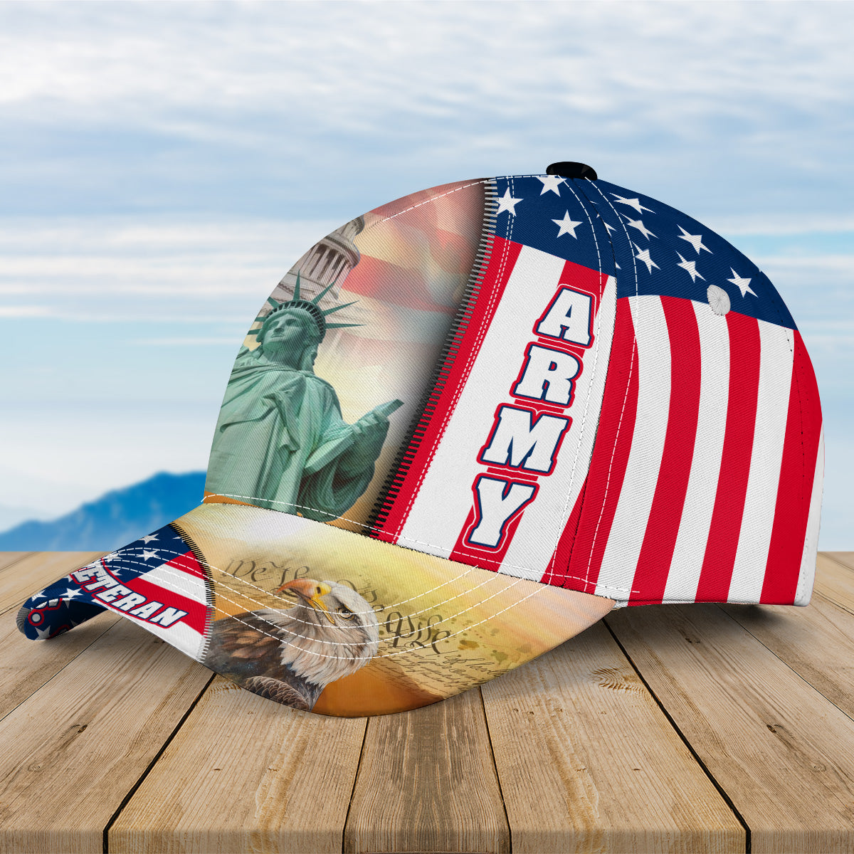 American Eagle Veteran All-over Print Baseball Cap