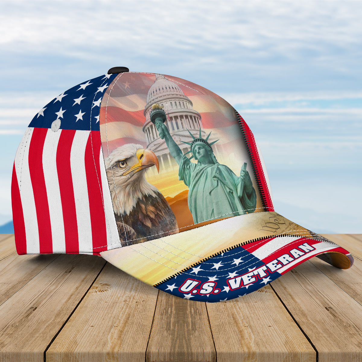 American Eagle Veteran All-over Print Baseball Cap