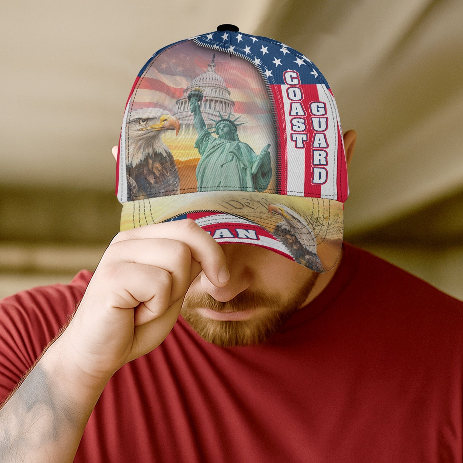 American Eagle Veteran All-over Print Baseball Cap