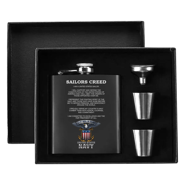 Sailor's Creed US Navy Hip Flask Set