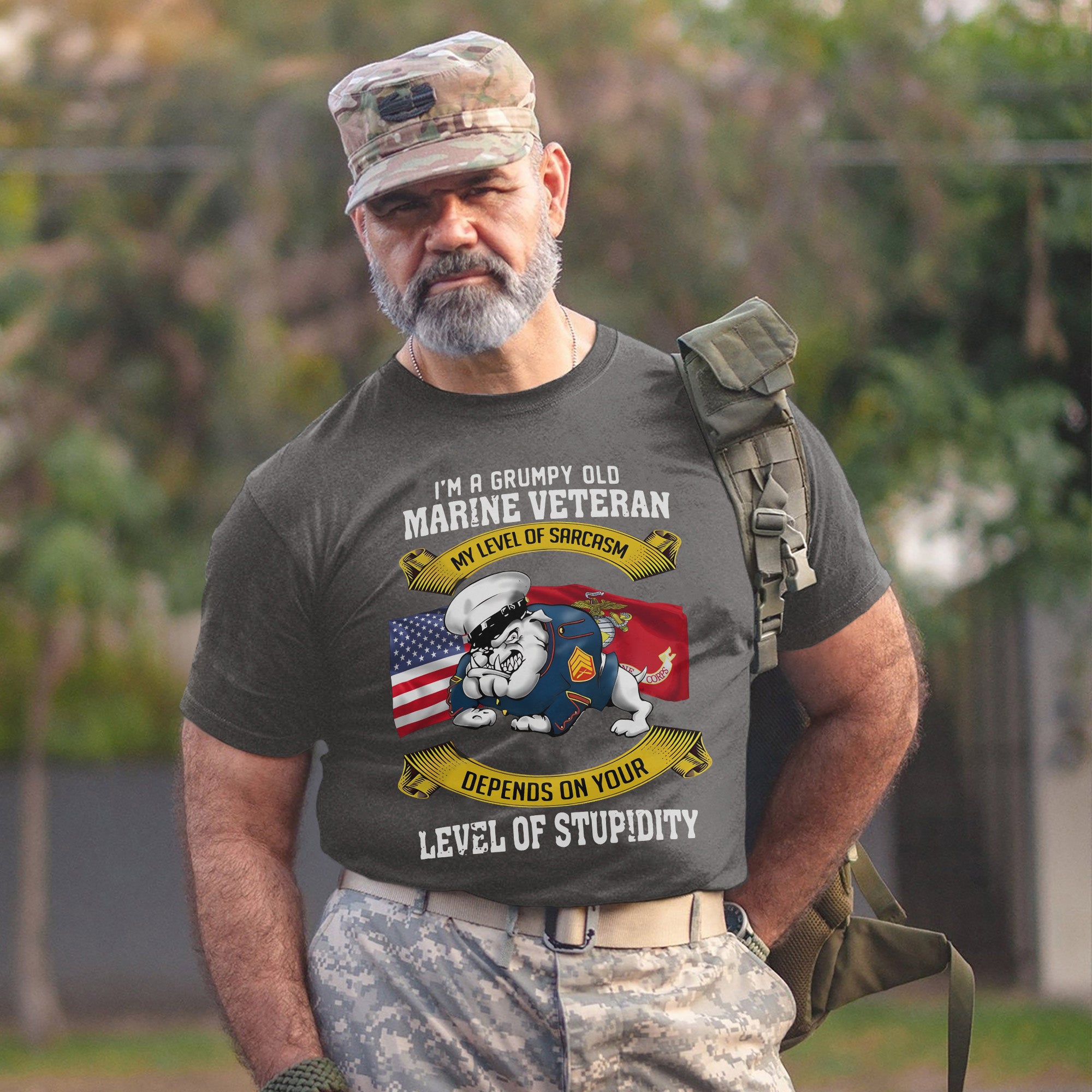 I'm a Grumpy Old Marine Veteran My Level T-Shirt