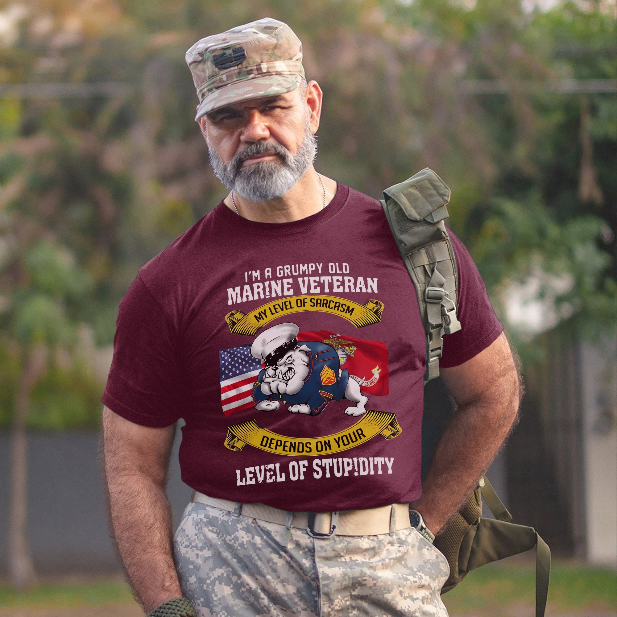 I'm a Grumpy Old Marine Veteran My Level T-Shirt