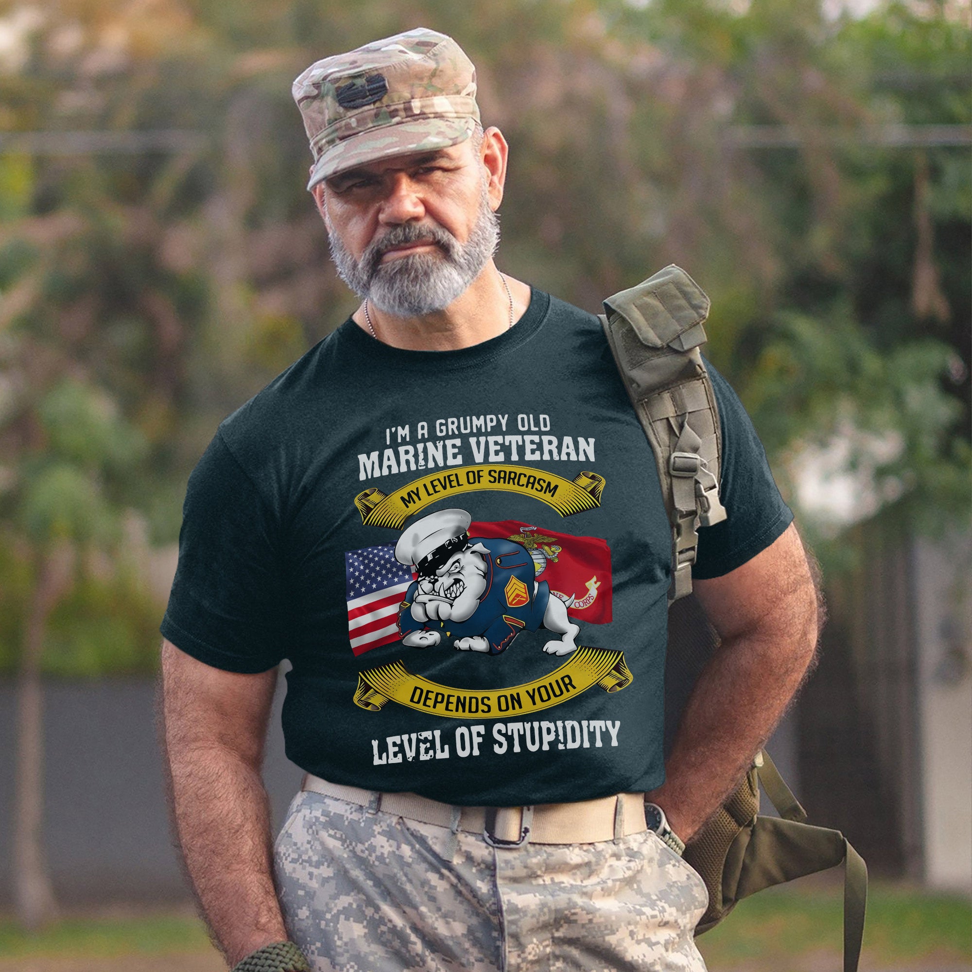 I'm a Grumpy Old Marine Veteran My Level T-Shirt