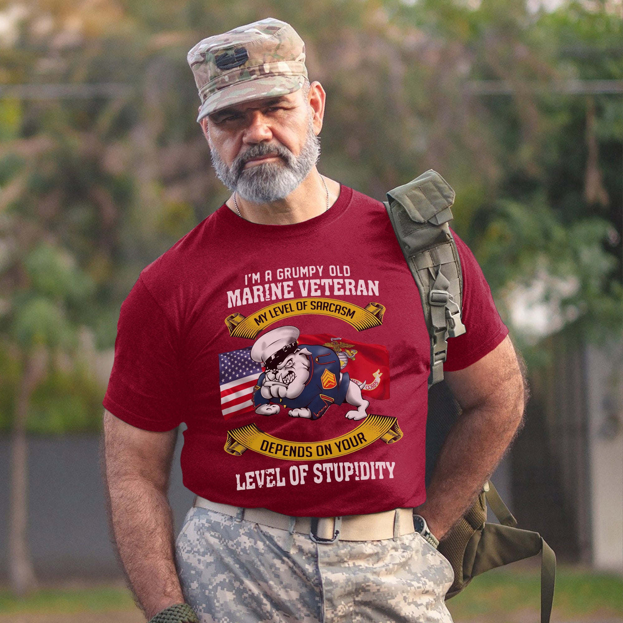 I'm a Grumpy Old Marine Veteran My Level T-Shirt
