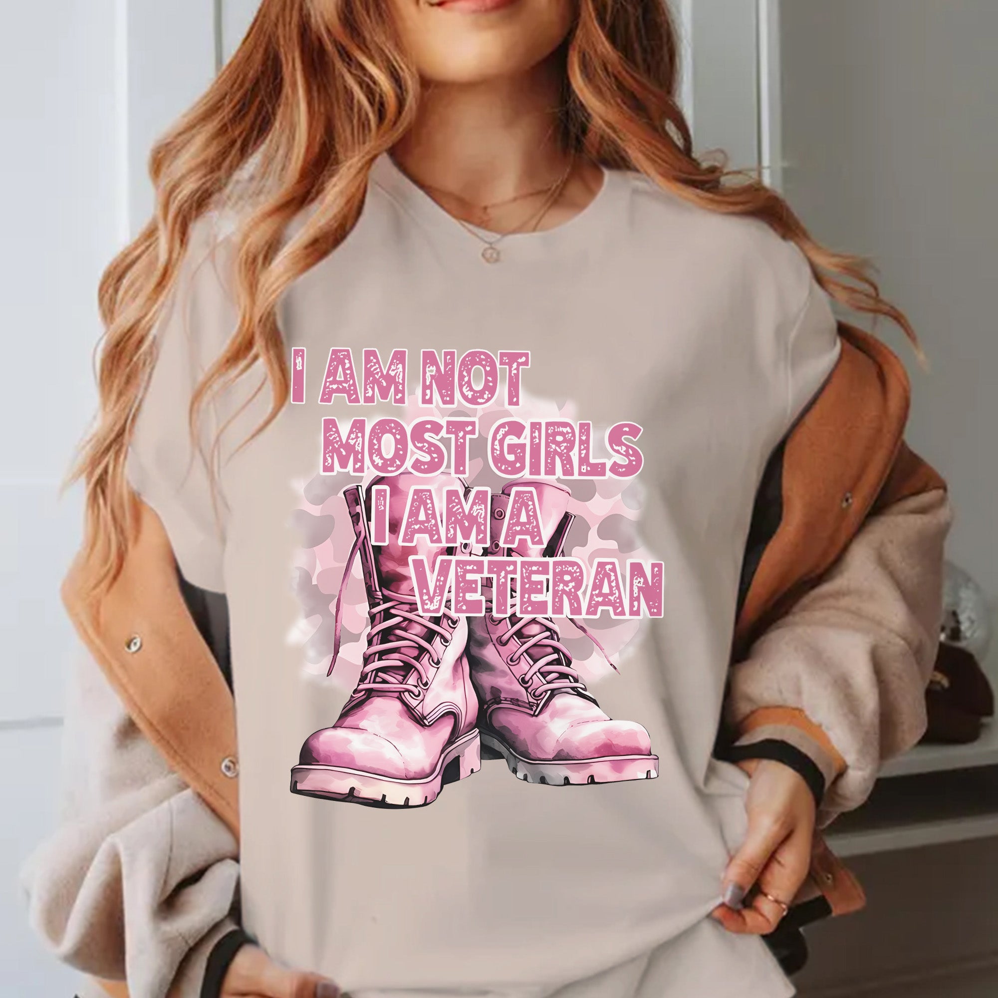 I Am Not Most Girls I Am a Veteran Pink T-Shirt