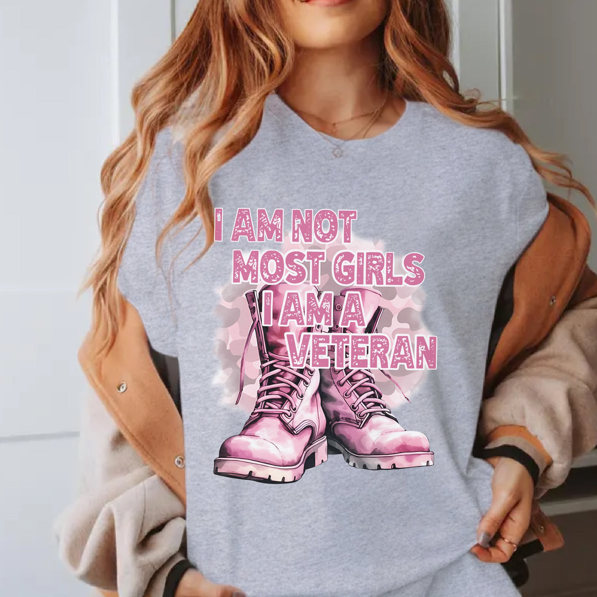 I Am Not Most Girls I Am a Veteran Pink T-Shirt