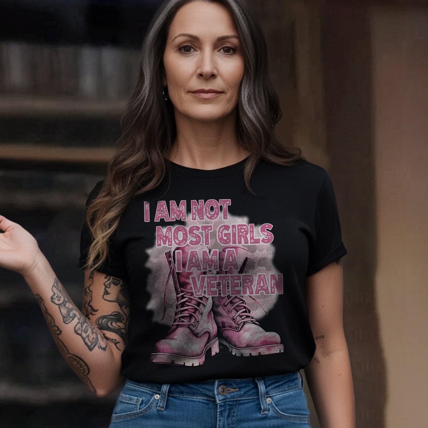 I Am Not Most Girls I Am a Veteran Pink T-Shirt