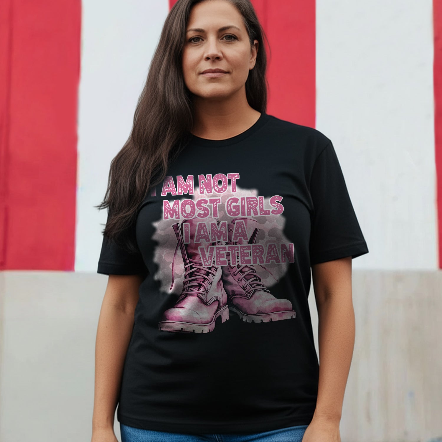 I Am Not Most Girls I Am a Veteran Pink T-Shirt