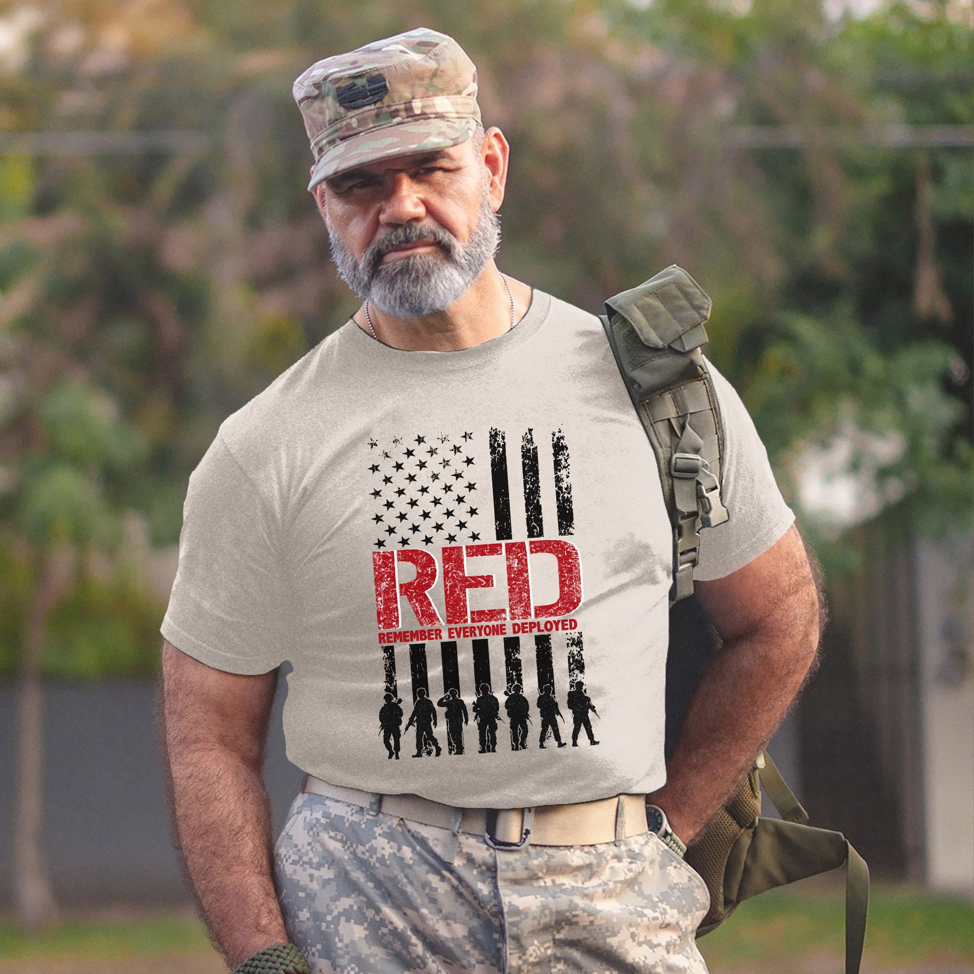 RED Remember Everyone Deployed US Military Support Veteran Patriotic Personalized T-Shirt
