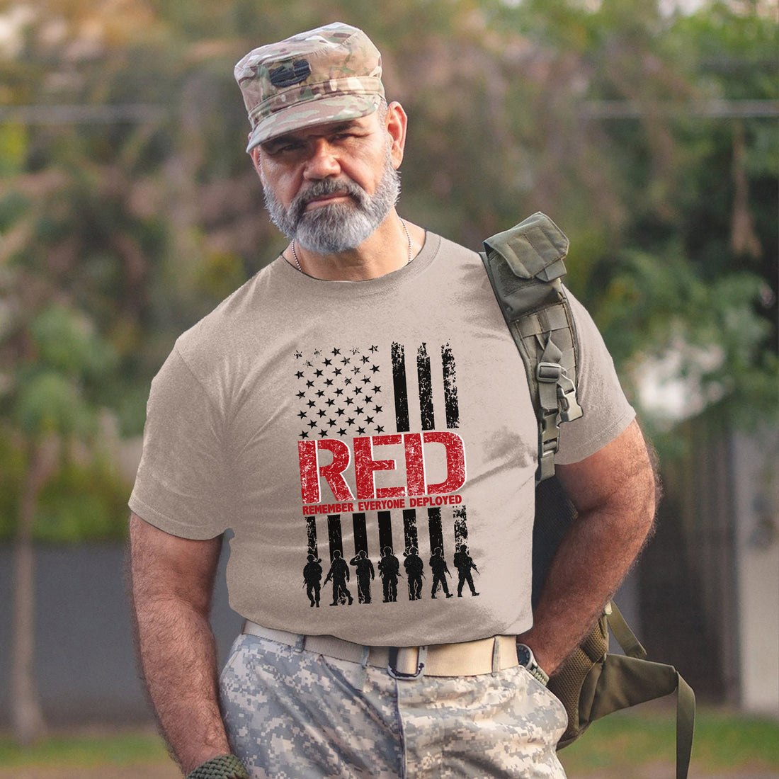 RED Remember Everyone Deployed US Military Support Veteran Patriotic Personalized T-Shirt